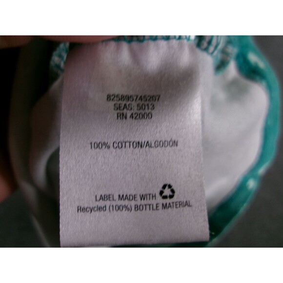 Basic Editions Top Women Medium Green Ditzy Floral Turtleneck Capsule Office Day - Picture 7 of 11